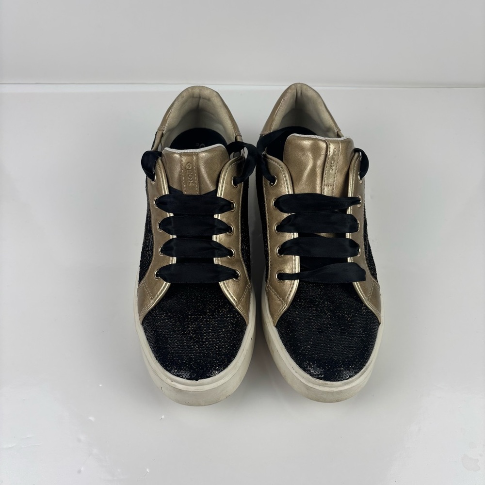 Geox Women's Gold and Black Sneakers